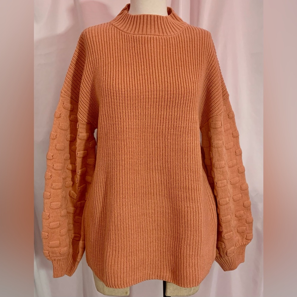JPR separates Knit Sweater Long Balloon Sleeve Crew Neck Pullover Sweater Size M